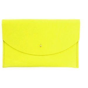 Primecut CHARTREUSE LEATHER ENVELOPE POUCH